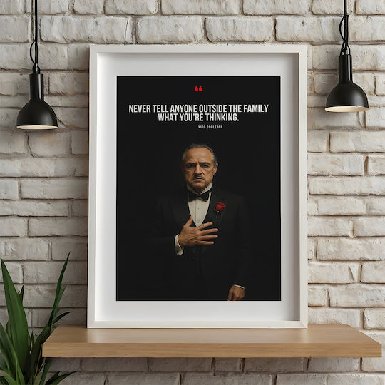 Quote Poster Sharing Thoughts Vito Corleone Pq195 21cm X 30cm Black Wooden Frame
