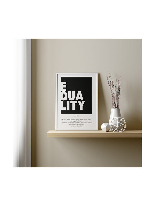 Quote Poster Equality Pq193 21cm X 30cm Λευκή Ξύλινη Κορνίζα
