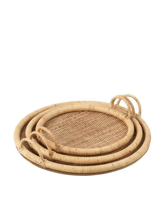 Jolipa Decorative Rattan Tray 48x48cm 3 Pieces
