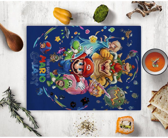 Mario Galaxy Стъклена Рязане На Повърхности 38x28см