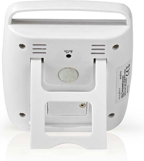 Nedis Digital Indoor Thermometer Hygrometer Lcd Screen Stand White