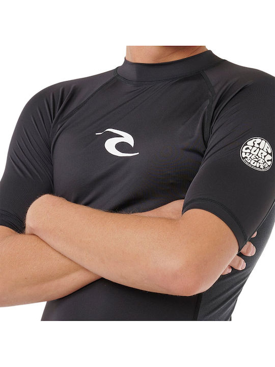Rip Curl UPF 50 Ανδρική Κοντομάνικη Αντηλιακή Μπλούζα Μαύρη