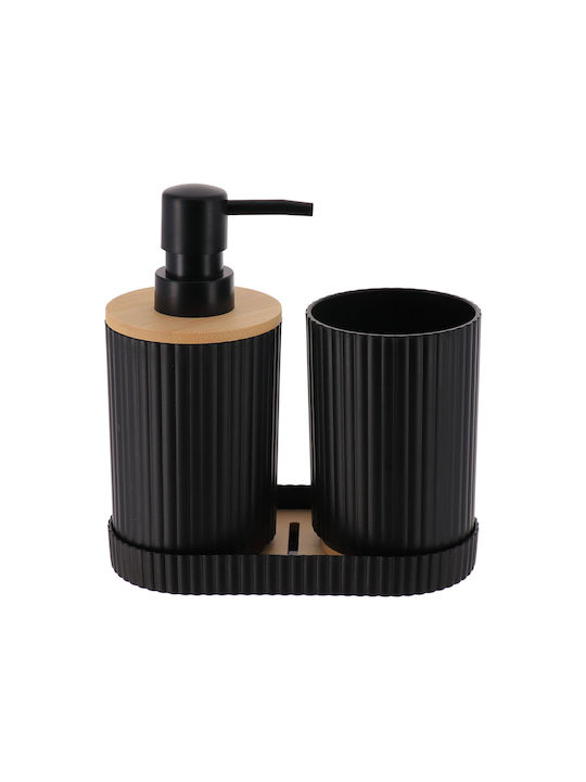 Set Accesorii Baie Plastic Negru 3 Bucăți Set Accesorii Baie Plastic Negru 3 Bucăți