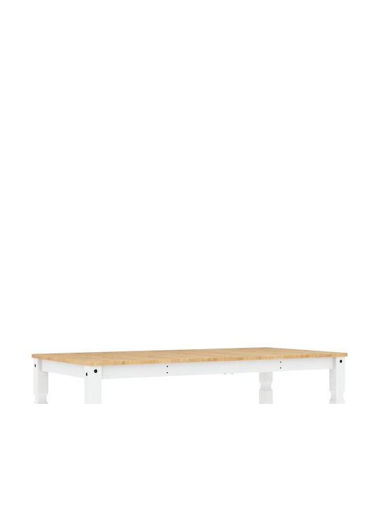 Masă Sala de mese din Lemn Masiv Alb 160x80x75buc