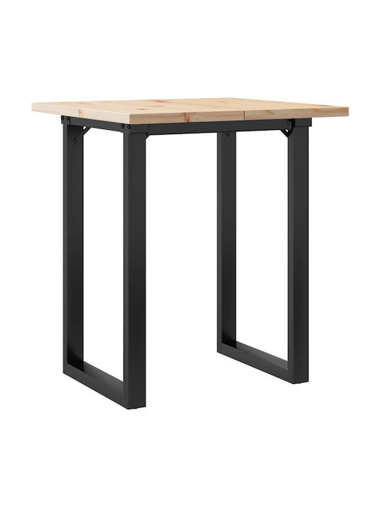 Square Table Dining Room from Solid Wood & Metal Coffee 70x70x75.5cm