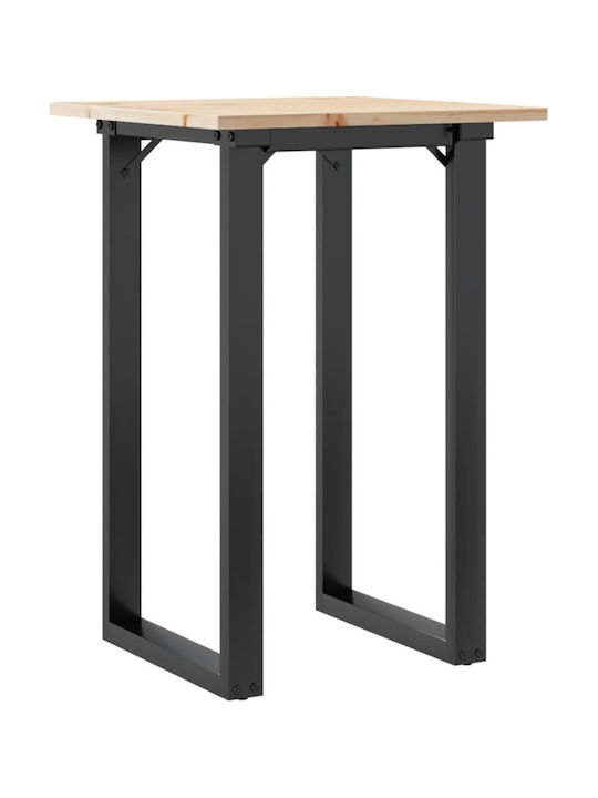 Dining Room Table from Solid Wood and Metal Brown 50x50x75cm