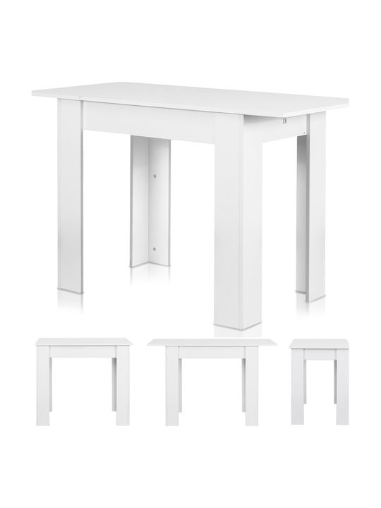 Table Kitchen Extendable Wooden White Frasinato 90(+30)x60x78cm