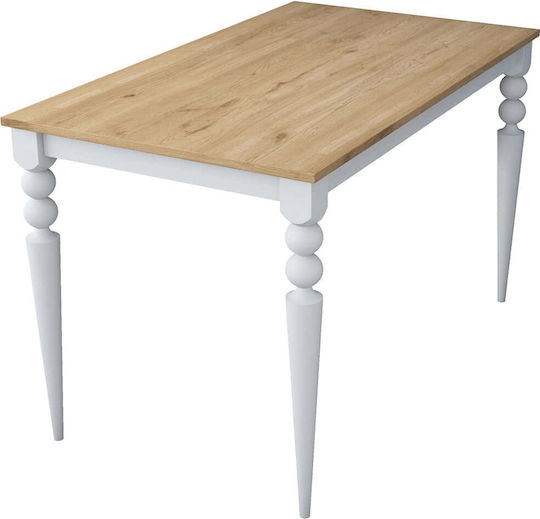 Masă 893ran5432 120x70x73.8cm Stejar-alb PAL Melaminat