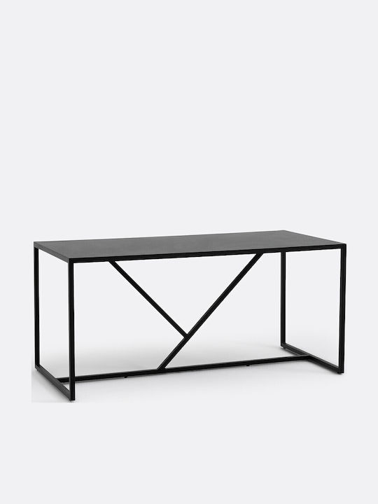 Tisch Speisesaal Aluminium Schwarz 80x160cm