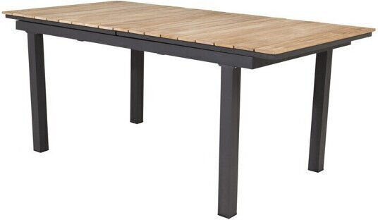 Dallas 2844 Τραπεζαρίας Καφέ, Μαύρο, Ξύλο Teak 90x76εκ.