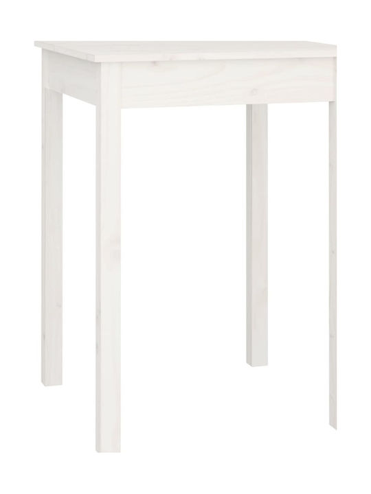 Square Table Kitchen from Solid Wood White 55x55x75cm