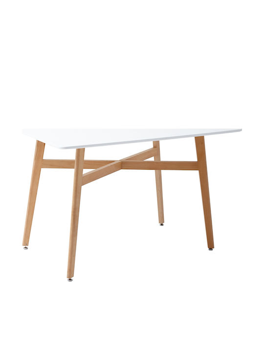 Kony Table Kitchen Wooden White 120x80x75cm