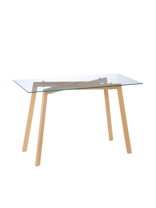 Table Dining Room with Glass Surface 120x60x76cm
