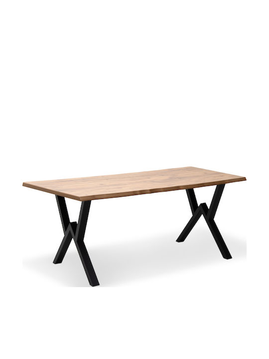 Walter Table Dining Room Wooden with Metal Frame Acacia 140x80x75cm