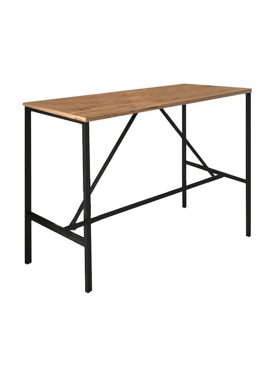 Crego Table Bar Wooden with Metal Frame Black 100x45x89cm