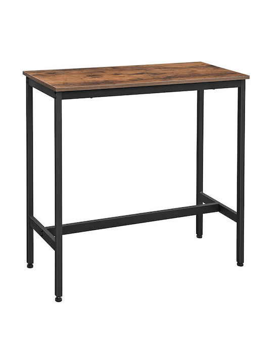 Table Bar Wooden with Metal Frame Walnut 100x40x90cm