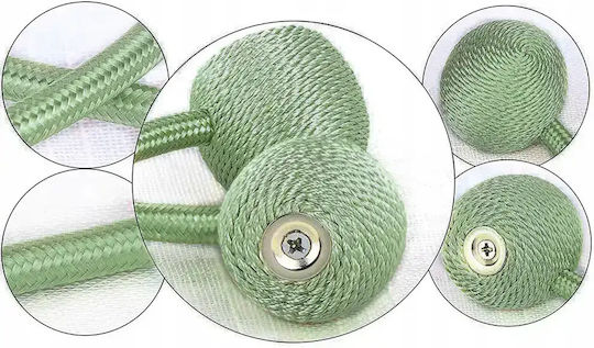 Magnetic Curtain Tie-Backs Set 2 Pieces Decorative Clips Strong Magnet 45cm Green