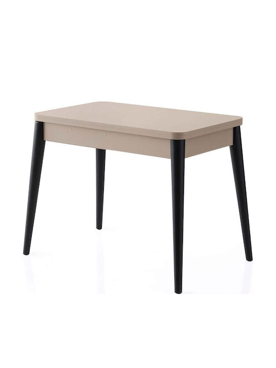 Dolunay Table Dining Room Extendable Wooden Light Mocha-black 100(+20)x60x75cm