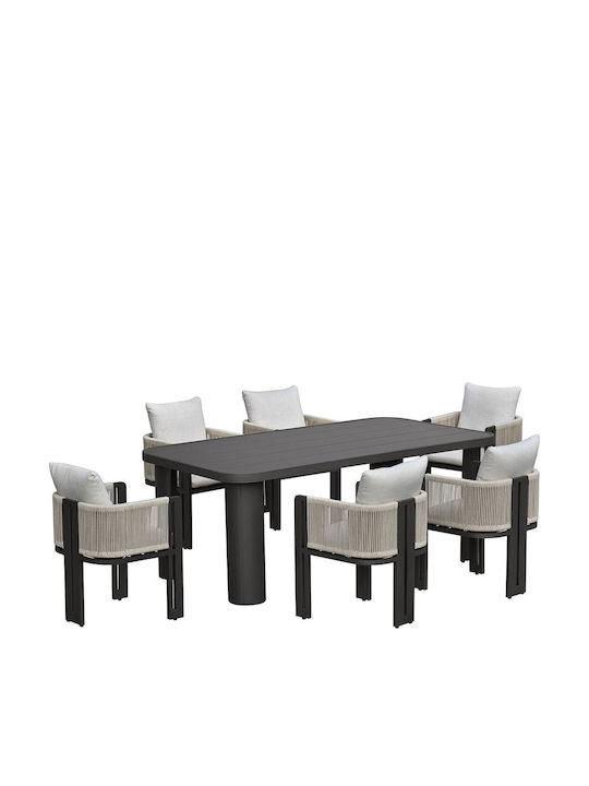 Garten- und Outdoor-Möbelsets Dining 7 Stück Anthrazit E6753,1