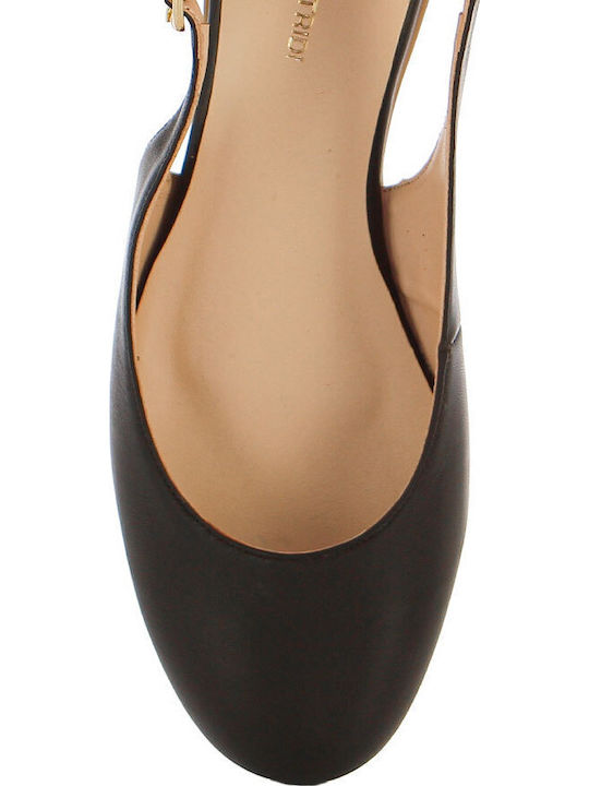 Δερμάτινες Γυναικείες Μπαλαρίνες Slingback σε Καφέ Χρώμα