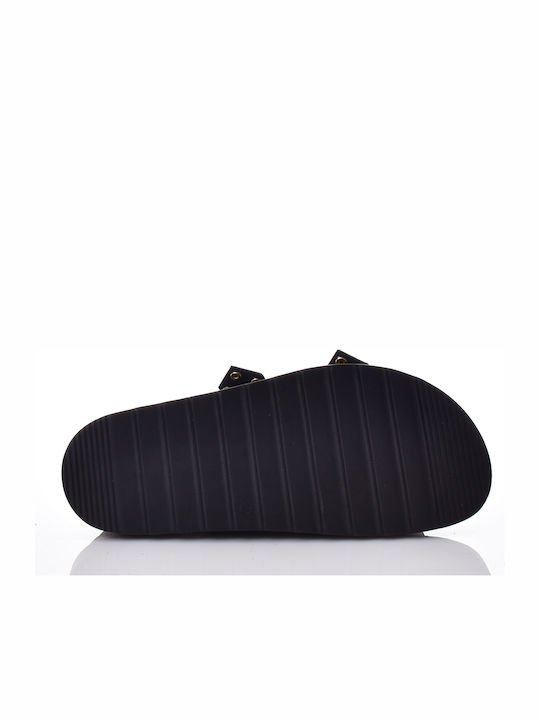 Leather Women's Anatomic Flat Sandals Black