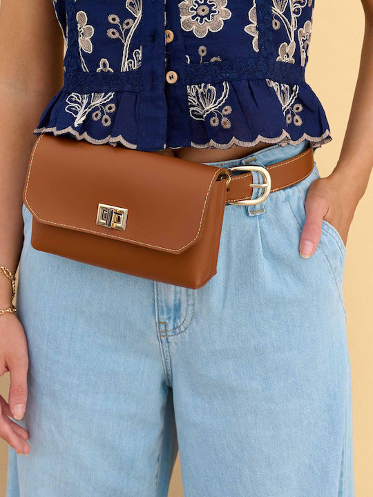 Elektrisches Gitarren Leder Damen Crossbody Tasche Braun
