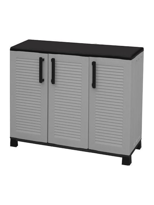 Dreiblättrige Außenschrank aus Polypropylen mit Trennwand & 1 Regal 102x37x89cm