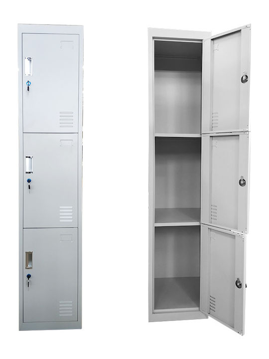 Шкаф Метален с 3 шкафчета 38x45x180бр