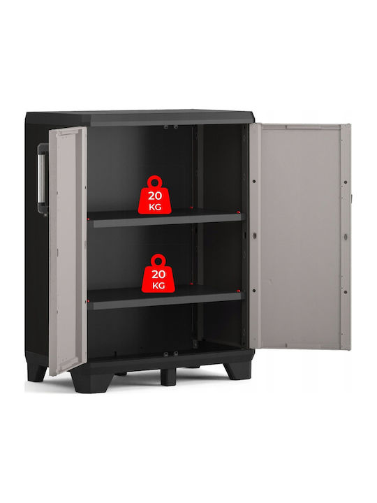 Double Door Wardrobe Skapis Pro Plastic with 2 Shelves 68x39x90cm