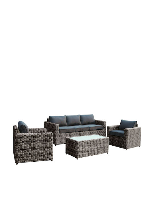 Arizona Outdoor Living Room Set 4 Pieces Anthracite with Pillows