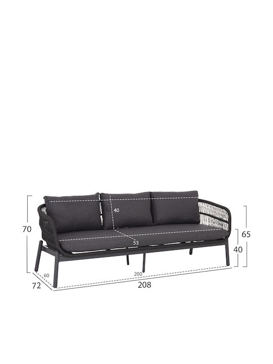 Set Cameră De Zi Pentru Exterior 5 Piese Gri Cu Perne