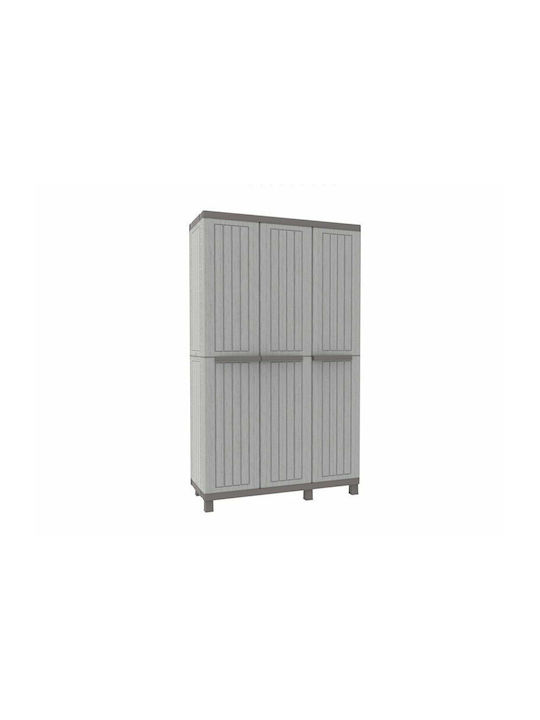 Dulap cu trei uși Plastic cu Separator & 2 Rafturi 102x39x170cm