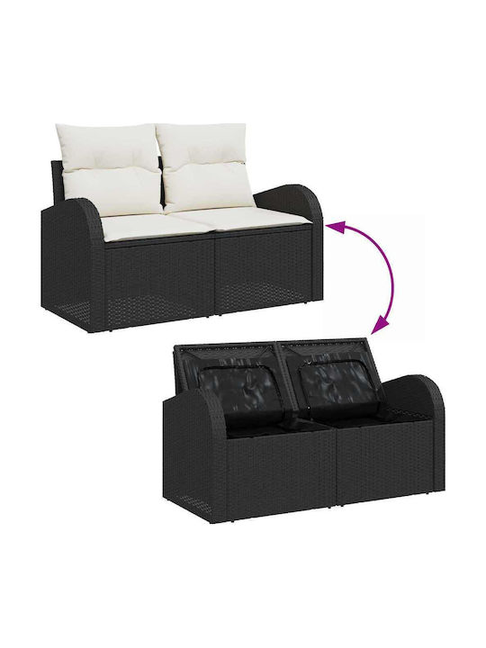 Set Camera De Zi Exterior 6 Piese Negru Cu Perne