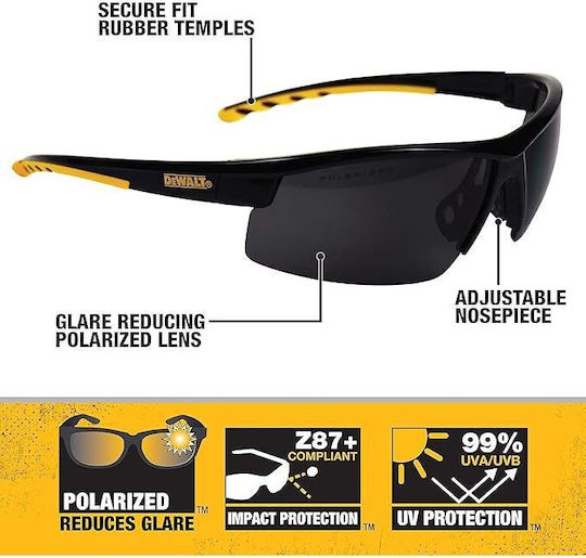 Dewalt Safety Glasses for Protection with Gray Lenses Tinted 1pcs