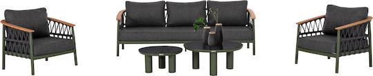 Outdoor Living Room Set Stream 5 Pieces Green with Pillows