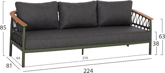 Outdoor Living Room Set Stream 5 Pieces Green with Pillows