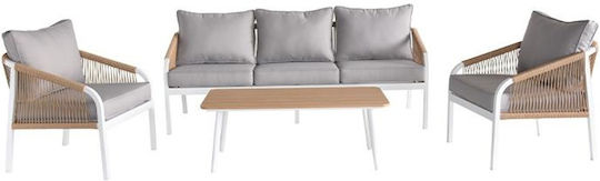 Garten- und Outdoor-Möbelsets Wohnbereich 4 Stück Weiß Garten- und Outdoor-Möbelsets Wohnbereich 4 Stück Weiß