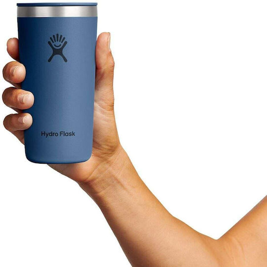 Hydro Flask Ποτήρι Θερμός Ανοξείδωτο 355ml Harbor Blue με Καλαμάκι και Λαβή