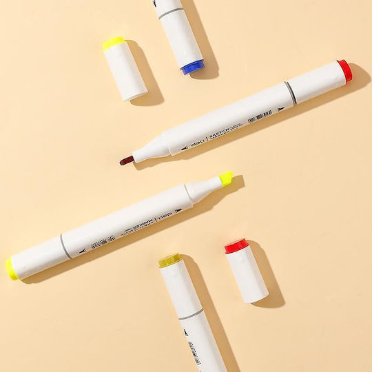 Deli Drawing Markers 1mm Thin Double-Tipped Set 48 Colours