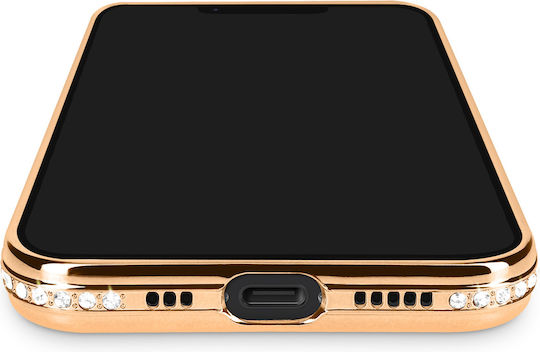Avizar Magsafe-kompatible iPhone 17e Handyhülle mit Strassbesatz Gold