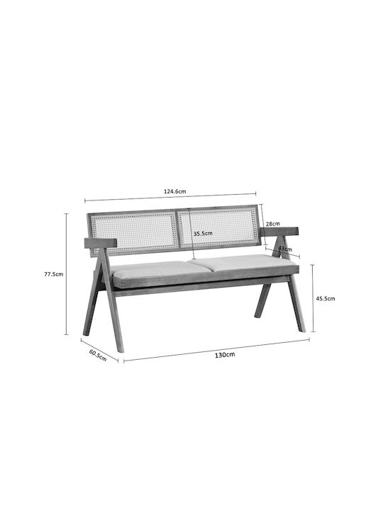 Winslow Doppelsitzer Sofa Grau 130x60x87cm