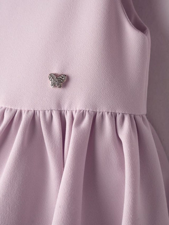 Evita Mädchenkleid Kurzärmelig Flieder