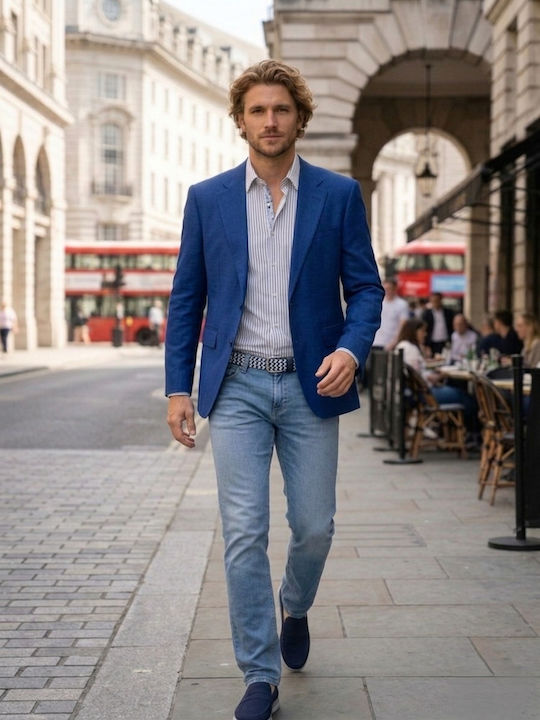 Summer Men’s Suit Jacket Blue-Navy