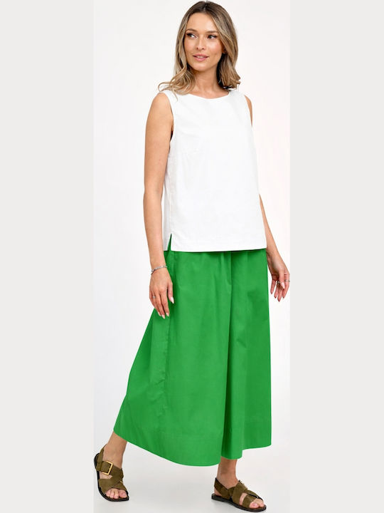 Pantaloni Dama Din In Cu Pantaloni Evazati Fit Relaxed Verde