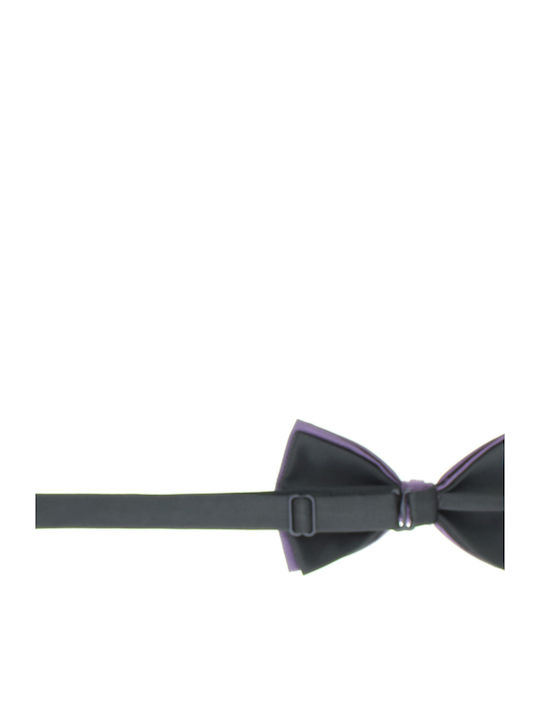 Cravată Papillon Bărbați ButicCochet Material Sintetic 7x12 Cm Model Cu Buline Violet Închis Pap322