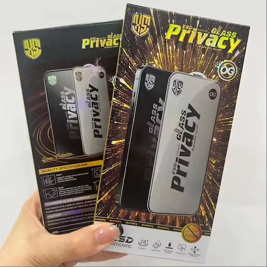 Folie Protectie Realme 12+ Flippy Esd Antistatic Sticla Temperata Super-x Privacy Cu Margini Negre 0.30 Mm Transparent Inchis