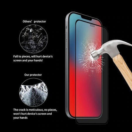 0.3mm Vollleim Gehärtetes Glas Schwarz (Galaxy S22 5G)