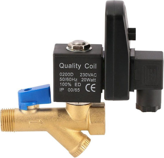 Automatic Condensate Separator Solenoid Valve Airpress Compressor 1/2" 16 Bar