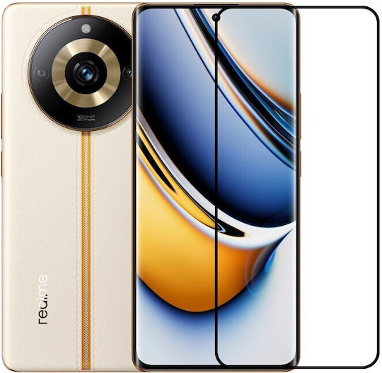 0.3mm Voll Leim Gehärtetes Glas Schwarz (Realme 11 Pro / 11 Pro+)