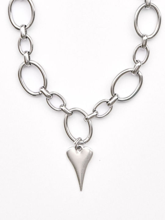 Kaleido Necklace With Heart Design Made Of Gold Plated Steel